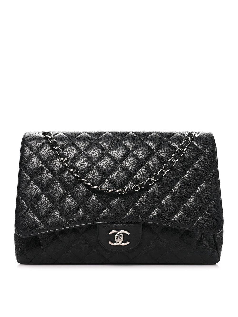 Chanel Caviar Maxi Single Flap Black #352785C49B